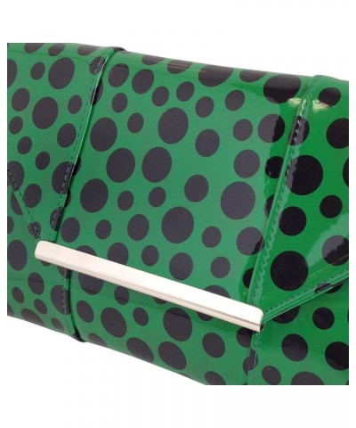 Polka Dot Patent Envelope Clutch Green $17.48 Clutches