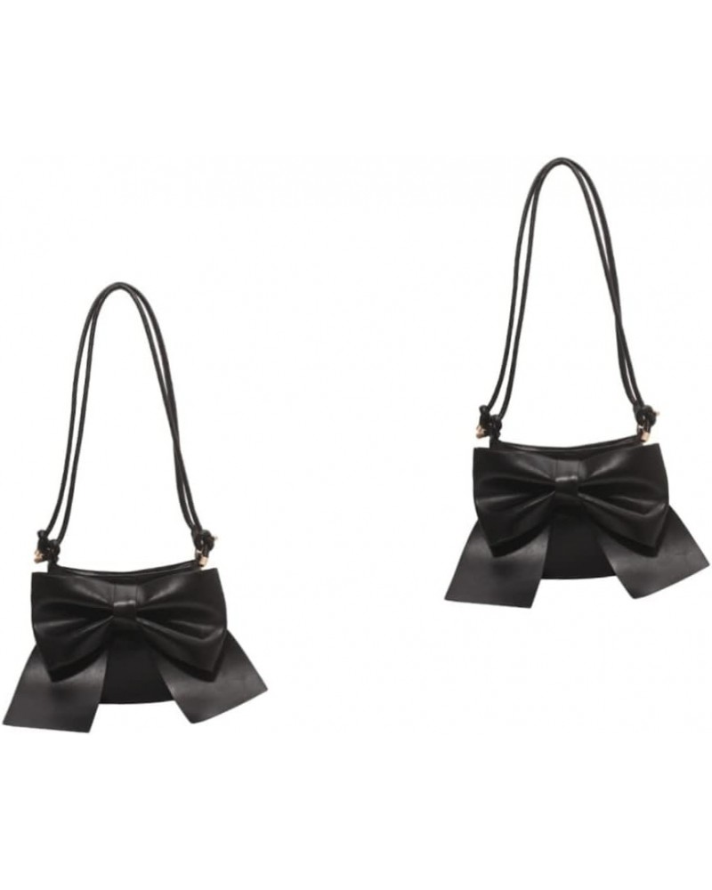 2pcs Bowknot Shoulder Bag Square Purse Womens Crossbody Purse Women's Crossbody Handbags Girls Bowknot Blackx2pcs $22.14 Cros...