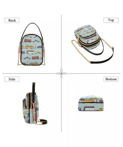 Vehicle Cell Phone Purse Doodle Transport Crossbody Handbag Durable Shoulder Bag Sturdy Travel Pouch Compact Chic Bag for Wom...