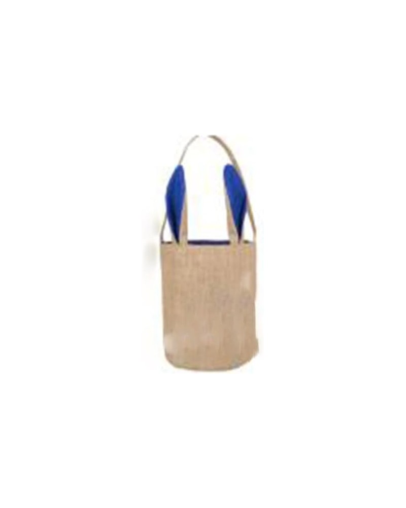 Jute Composite Round Bottom Tote Rabbit Ears Bag,Easter Basket Tote Rabbit Bag,Cylinder Gift Handbag. Dark Blue $12.00 Totes