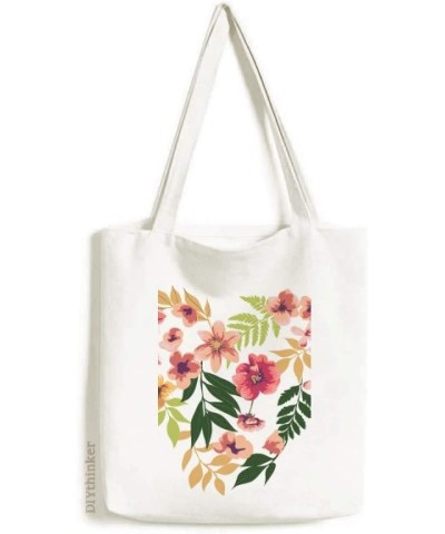 Flowers Leaves Drawing Watercolor Tote Canvas Bag Shopping Satchel Casual Handbag $17.97 Totes