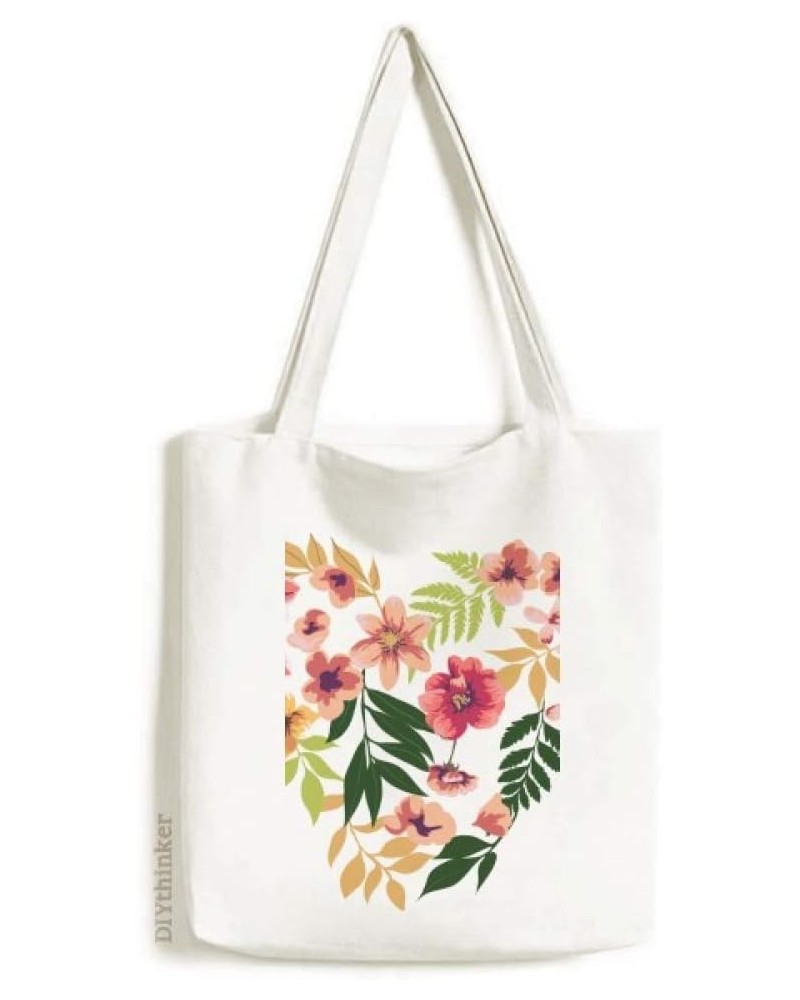 Flowers Leaves Drawing Watercolor Tote Canvas Bag Shopping Satchel Casual Handbag $17.97 Totes