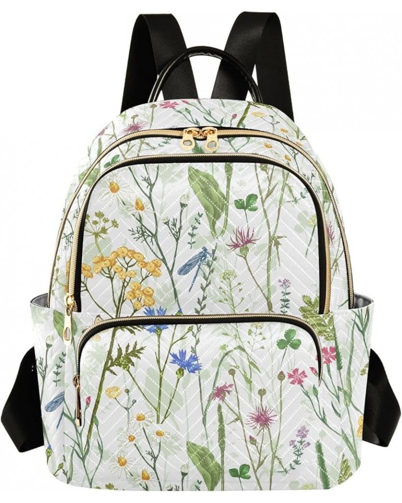 Herbs Flowers Backpack Purse for Women Ladies Fashion Travel MiniShoulder Bags Back Pack Weekend Bag,M Medium $14.00 Backpacks