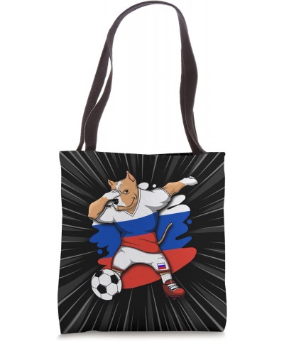 Dabbing Pitbull Russia Soccer Fans Jersey Russian Football Tote Bag $13.20 Totes