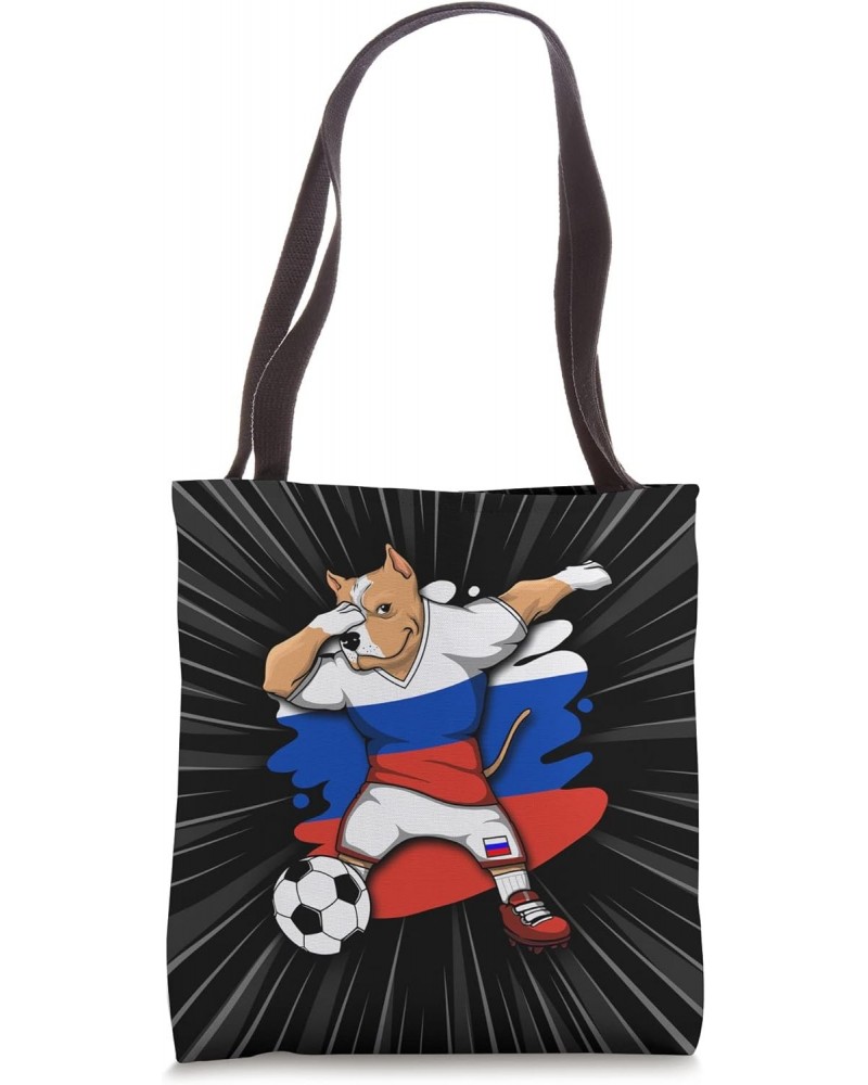 Dabbing Pitbull Russia Soccer Fans Jersey Russian Football Tote Bag $13.20 Totes