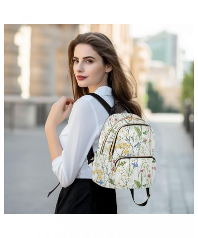 Herbs Flowers Backpack Purse for Women Ladies Fashion Travel MiniShoulder Bags Back Pack Weekend Bag,M Medium $14.00 Backpacks