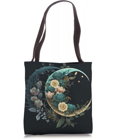 Floral Moon Phase flower crescent moon cool eclipse moon Tote Bag $10.37 Totes