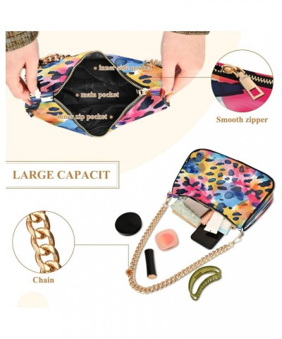 Shoulder Bags for Women Watercolor Leopard Print Hobo Tote Handbag Small Clutch Purse with Zipper Closure $16.11 Shoulder Bags