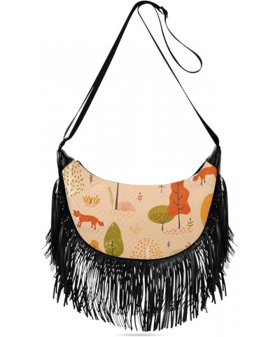 Women's Crossbody Handbags, Forest Tree Pattern Tassel Shoulder Bags Leisure Purse Women's Hobo Handbag Color04 $14.03 Crossb...