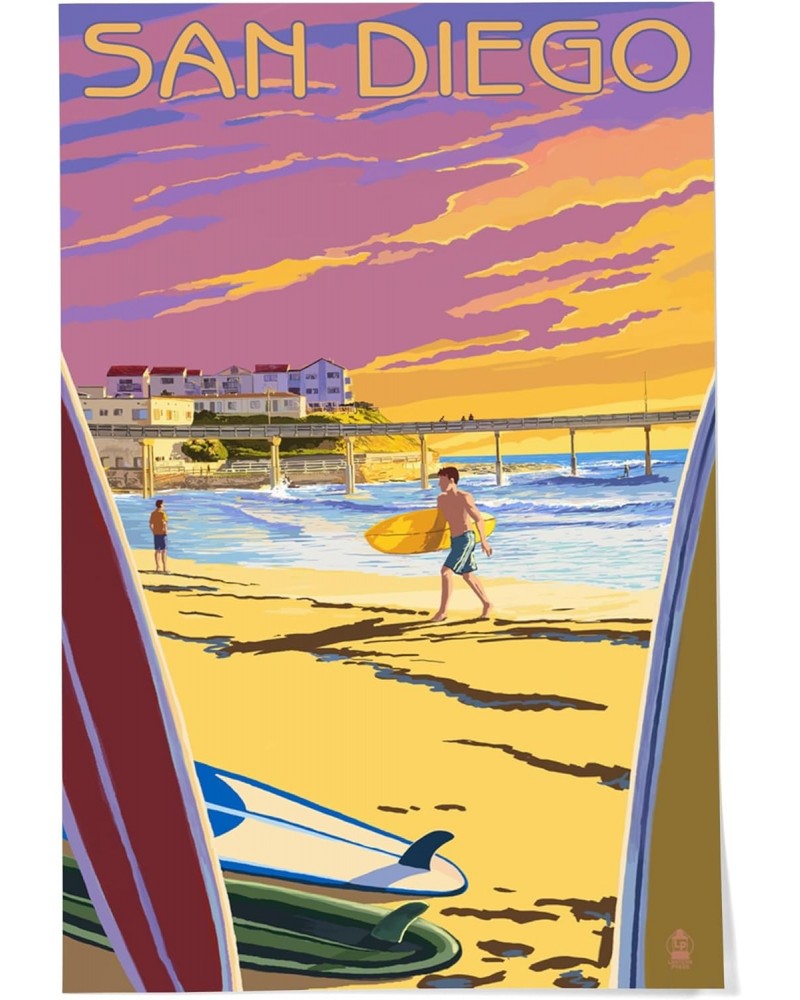 24x36 Inch Giclee Print, San Diego, California, Beach and Pier $21.00 Totes