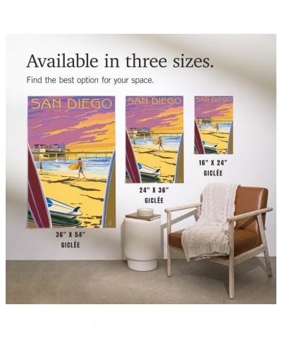 24x36 Inch Giclee Print, San Diego, California, Beach and Pier $21.00 Totes