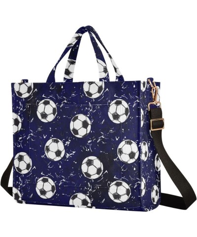 Blue Football Tote Bag for Women Corduroy Tote Handbag Crossbody Bags Travel Satchel Purses for Office Trip Gifts Multi $12.5...