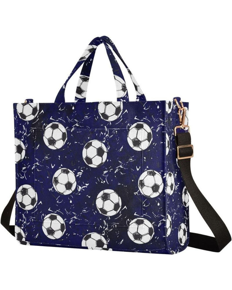 Blue Football Tote Bag for Women Corduroy Tote Handbag Crossbody Bags Travel Satchel Purses for Office Trip Gifts Multi $12.5...