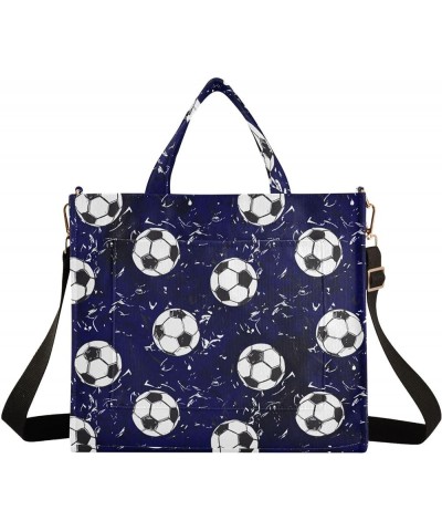 Blue Football Tote Bag for Women Corduroy Tote Handbag Crossbody Bags Travel Satchel Purses for Office Trip Gifts Multi $12.5...