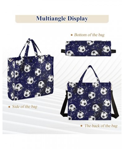 Blue Football Tote Bag for Women Corduroy Tote Handbag Crossbody Bags Travel Satchel Purses for Office Trip Gifts Multi $12.5...