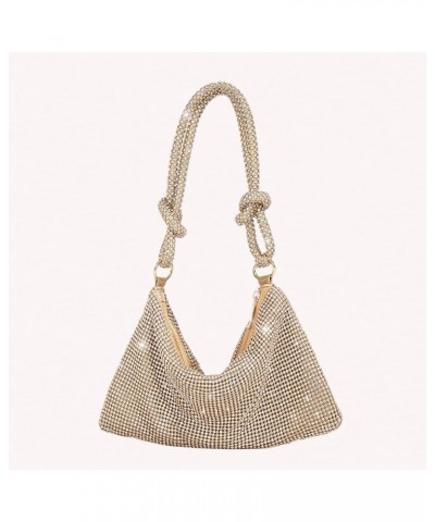 Rhinestone Clutch Bag Hobo Bag, Women Shiny Purse Evening Handbag Underarm Shoulder Bags for Dinner Party Wedding Gold, Small...