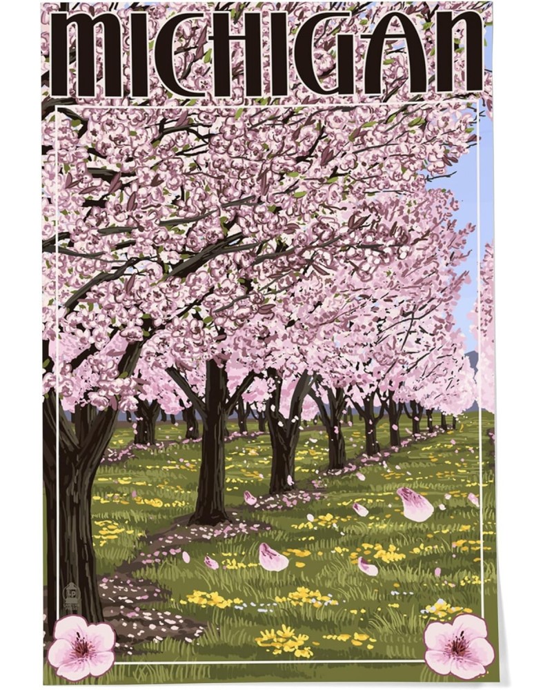 24x36 Inch Giclee Print, Michigan, Cherry Orchard in Blossom $25.49 Totes