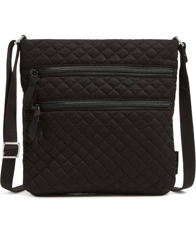 Cotton Triple Zip Hipster Crossbody Purse True Black $28.98 Crossbody Bags