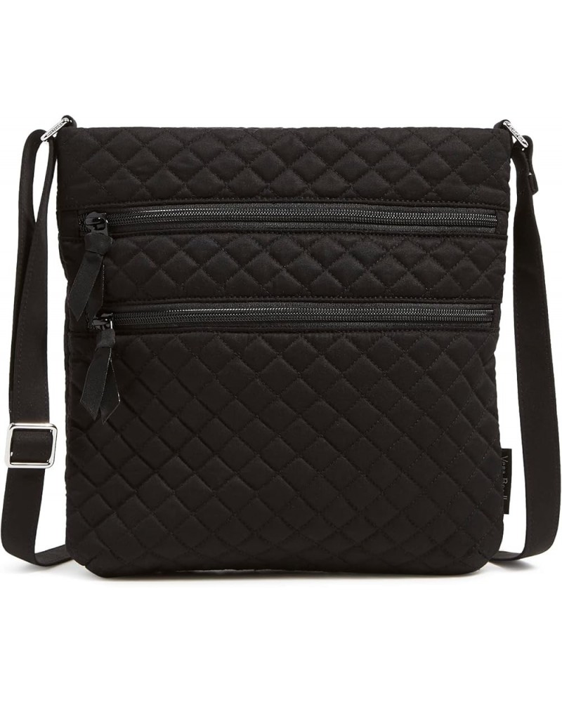 Cotton Triple Zip Hipster Crossbody Purse True Black $28.98 Crossbody Bags