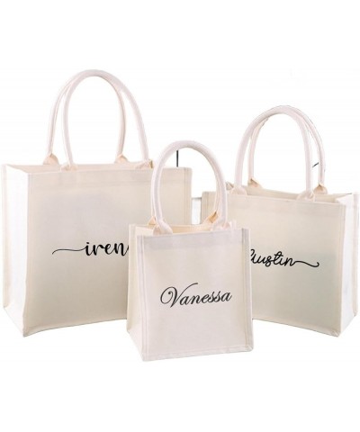 Personalized White Canvas Bridesmaid Tote Bag, Customized Totes Bag for Beach Wedding Travel Work, Custom Bachelorette Gifts ...