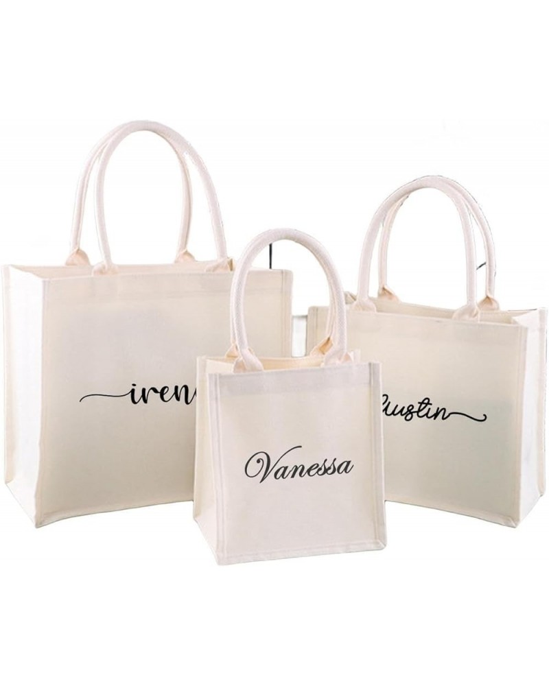 Personalized White Canvas Bridesmaid Tote Bag, Customized Totes Bag for Beach Wedding Travel Work, Custom Bachelorette Gifts ...