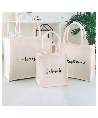 Personalized White Canvas Bridesmaid Tote Bag, Customized Totes Bag for Beach Wedding Travel Work, Custom Bachelorette Gifts ...