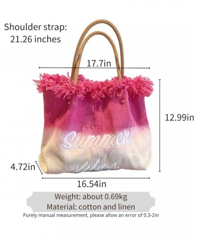 Simple Style Embroidered Letter Tote Bag Trendy Handbag Large-Capacity Female Bag Blue $19.43 Totes