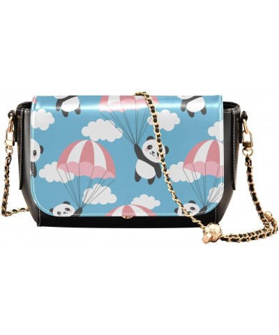 Parachute Panda Crossbody Bags for Women Leather Purse Shoulder Bag Handbag for Daily Work Gifts $22.39 Shoulder Bags