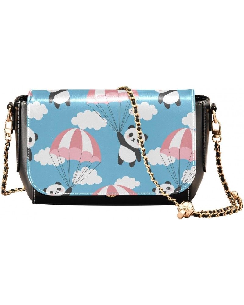 Parachute Panda Crossbody Bags for Women Leather Purse Shoulder Bag Handbag for Daily Work Gifts $22.39 Shoulder Bags