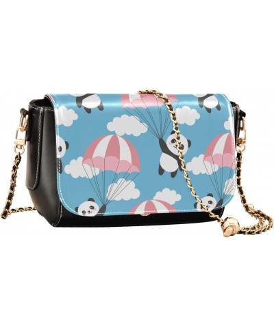 Parachute Panda Crossbody Bags for Women Leather Purse Shoulder Bag Handbag for Daily Work Gifts $22.39 Shoulder Bags