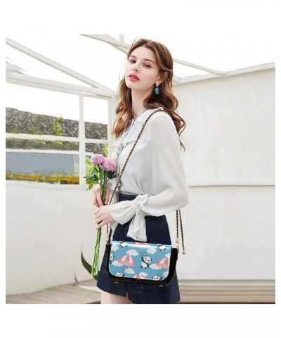 Parachute Panda Crossbody Bags for Women Leather Purse Shoulder Bag Handbag for Daily Work Gifts $22.39 Shoulder Bags