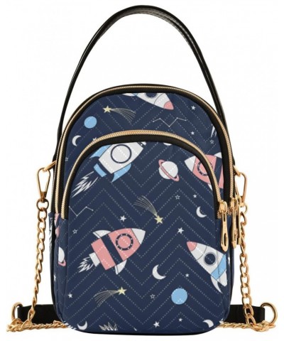 Cell Phone Purse Spaceship Moon Shooting Star Crossbody Handbag Durable Shoulder Bag Sturdy Travel Pouch Compact Chic Bag for...