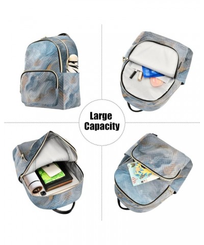 Women Backpack Gorgeous Blue Marble Durable Travel Backpack Lightweight Handbag Lady Purse Roomy Double Zipper Weekend Bag fo...