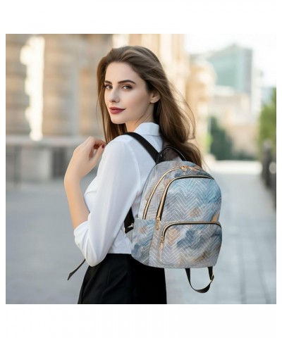 Women Backpack Gorgeous Blue Marble Durable Travel Backpack Lightweight Handbag Lady Purse Roomy Double Zipper Weekend Bag fo...