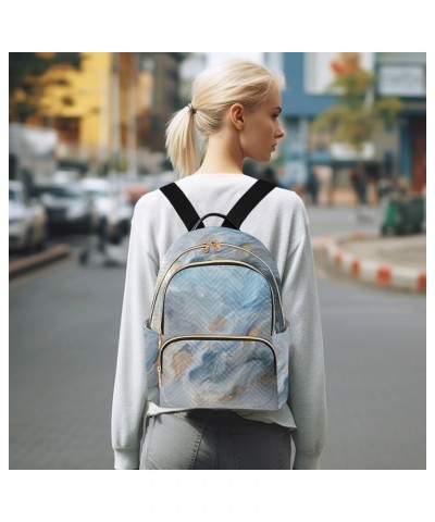 Women Backpack Gorgeous Blue Marble Durable Travel Backpack Lightweight Handbag Lady Purse Roomy Double Zipper Weekend Bag fo...