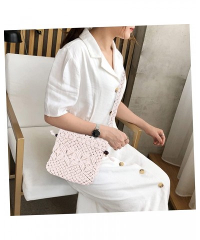 3pcs Woven Bag Cotton Tote Bags Cross Body Tote Bag Women Purse Crossbody Woven Handbag Woven Tote Bag Ladies Shoulder Bags D...