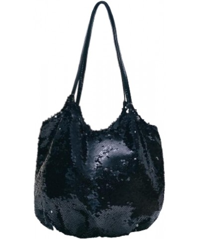 Sequin Handbags for Women One-shoulder Shopping Bags Cloth Bags Large Capacity Women's Shoulder Bags (black) Black $22.29 Totes