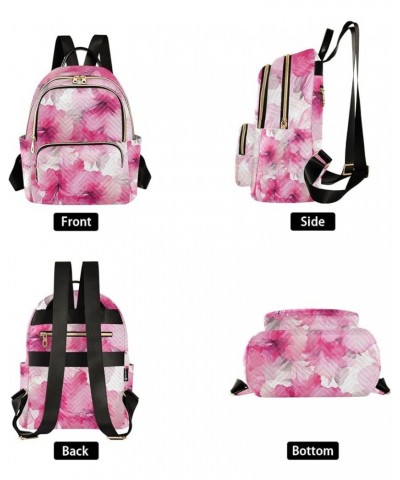 Small Backpack for Women Travel Bag Pink Floral Flower Daypack Purse Fashion Shoulder Bag Rucksack Small B274 $12.22 Backpacks