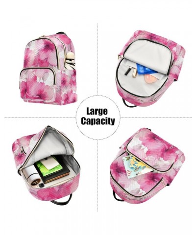 Small Backpack for Women Travel Bag Pink Floral Flower Daypack Purse Fashion Shoulder Bag Rucksack Small B274 $12.22 Backpacks