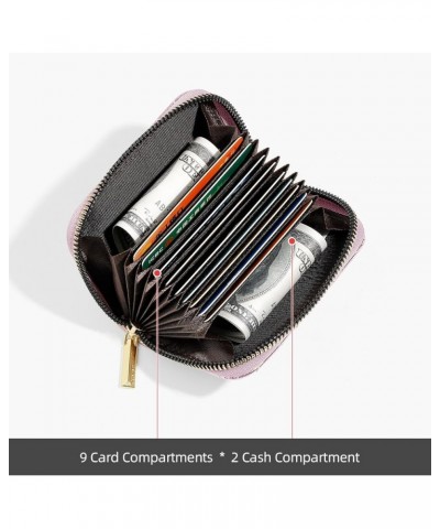 Small Card Cases Women Girls Pu Leather Compact Portable Accordion Zip Card Wallets ID Cash Coin Key Credit Card Purse For Ou...