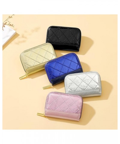 Small Card Cases Women Girls Pu Leather Compact Portable Accordion Zip Card Wallets ID Cash Coin Key Credit Card Purse For Ou...