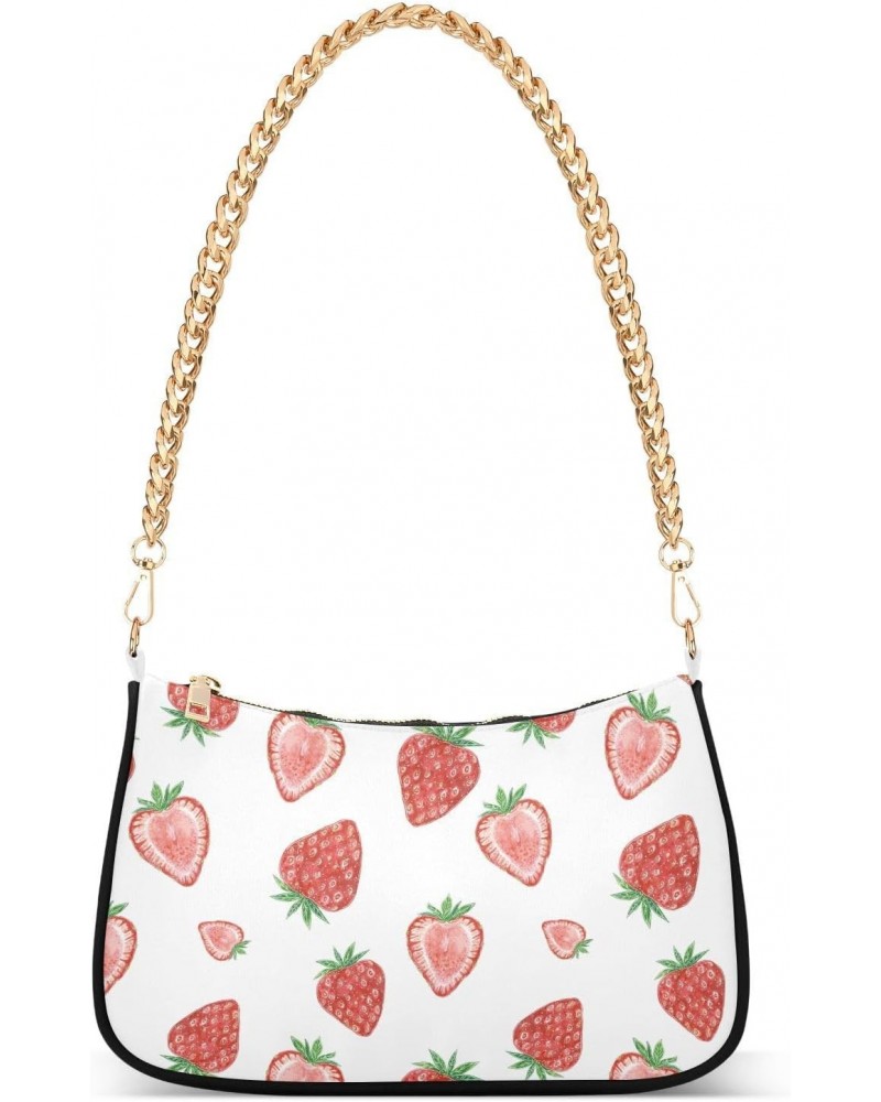 Clutch Shoulder Bags Tote Evening Purse Handbags for Women Hobo Bags Strawberry Botanical with Zipper Closure $16.95 Totes