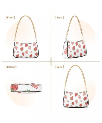 Clutch Shoulder Bags Tote Evening Purse Handbags for Women Hobo Bags Strawberry Botanical with Zipper Closure $16.95 Totes