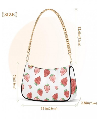 Clutch Shoulder Bags Tote Evening Purse Handbags for Women Hobo Bags Strawberry Botanical with Zipper Closure $16.95 Totes