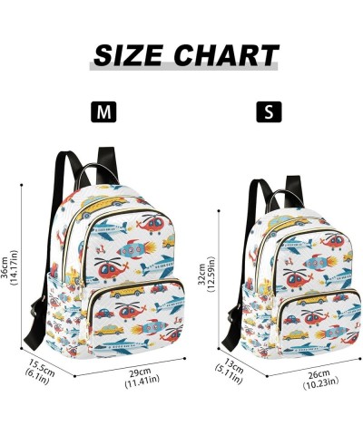 Women Backpack Auto Vehicle Cartoon Transport Anti-Theft Travel Backpack with Luggage Belt Lightweight Handbag Lady Purse Roo...