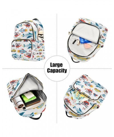 Women Backpack Auto Vehicle Cartoon Transport Anti-Theft Travel Backpack with Luggage Belt Lightweight Handbag Lady Purse Roo...