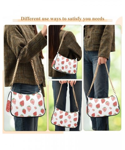 Clutch Shoulder Bags Tote Evening Purse Handbags for Women Hobo Bags Strawberry Botanical with Zipper Closure $16.95 Totes