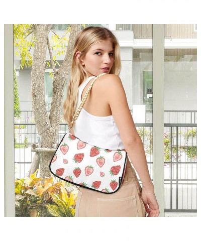 Clutch Shoulder Bags Tote Evening Purse Handbags for Women Hobo Bags Strawberry Botanical with Zipper Closure $16.95 Totes