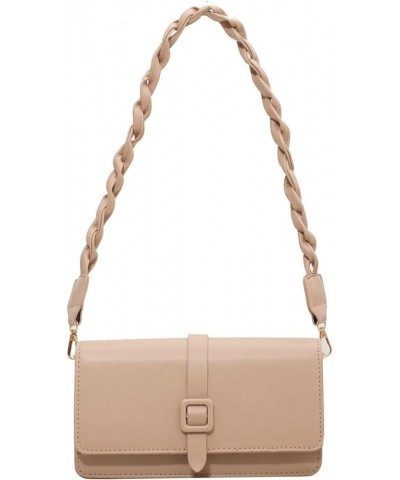 Crossbody bag, simple fashion shoulder bag ladies square bag, multiple colors versatile Khaki $20.34 Shoulder Bags