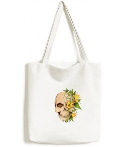 Flower l Skeleton Illustration Tote Canvas Bag Shopping Satchel Casual Handbag $16.11 Totes